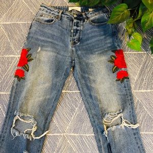 Embroidered Mom Jeans